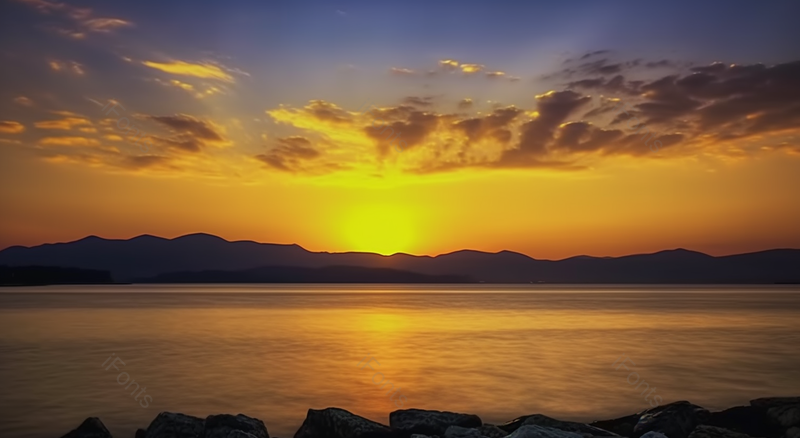 黄色海面清晨凉意太阳风景背景,高清,摄影图,摄影图片,图片大全,摄影图免费下载